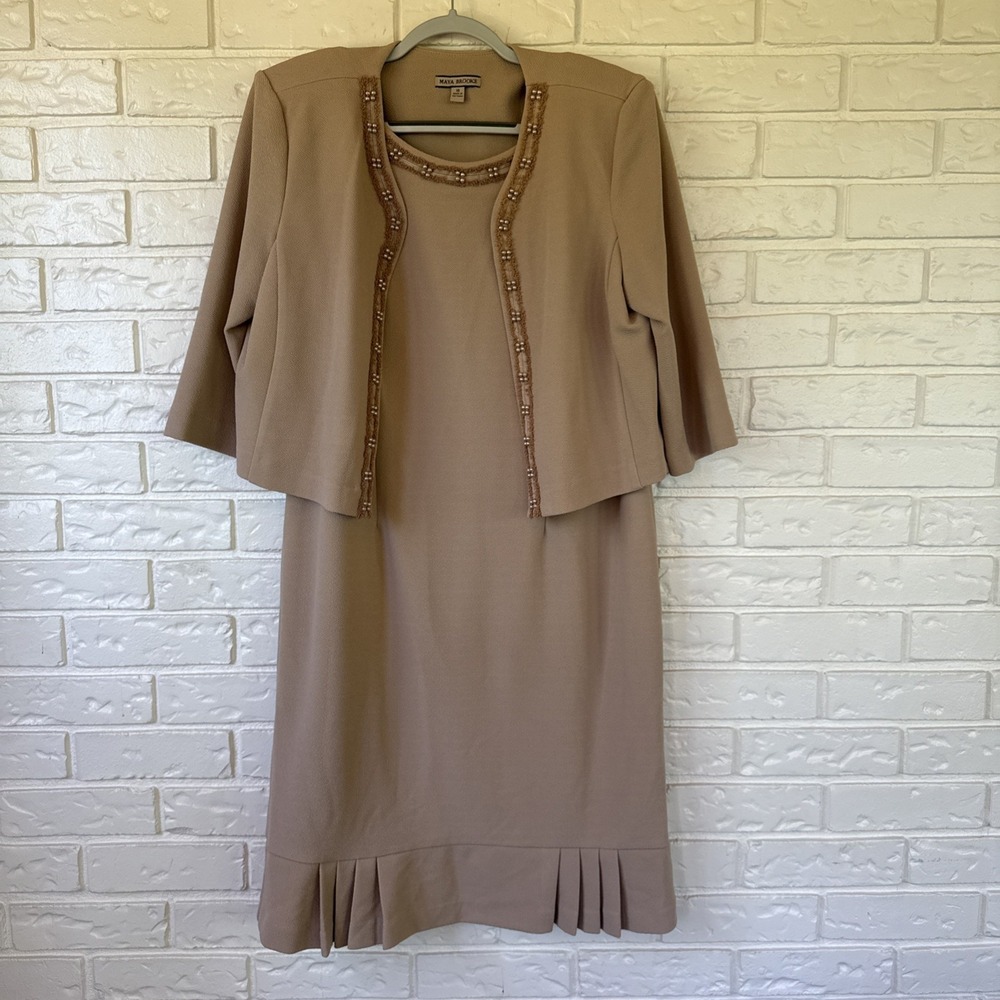 Maya Brooke Women's Mother Of The Bride‎ Dress Size 16 Taupe